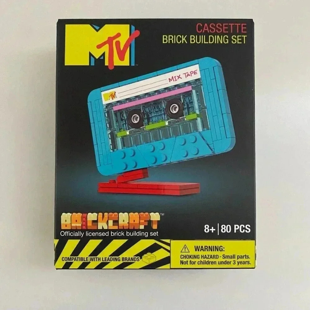 Brickcraft MTV Cassette Brick Building Set 80 PCS Retro NEW!